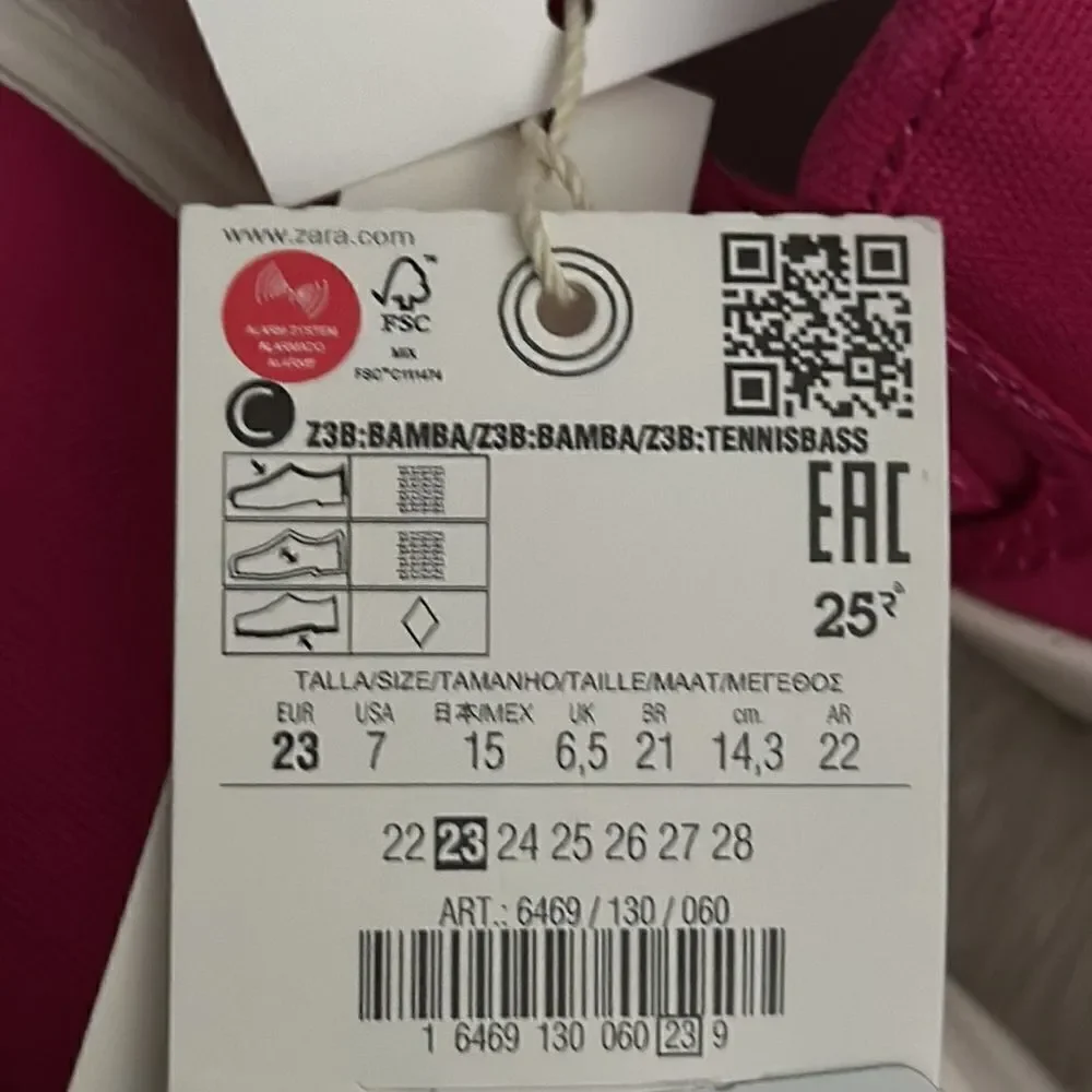 ZARA Kids | Fuchsia | COTTON SNEAKERS